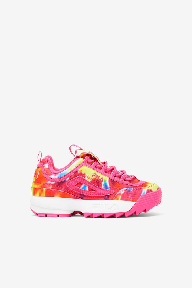 Fila Disruptor 2 Tie Dye Trainers Pink - Kids - 62597SPDO